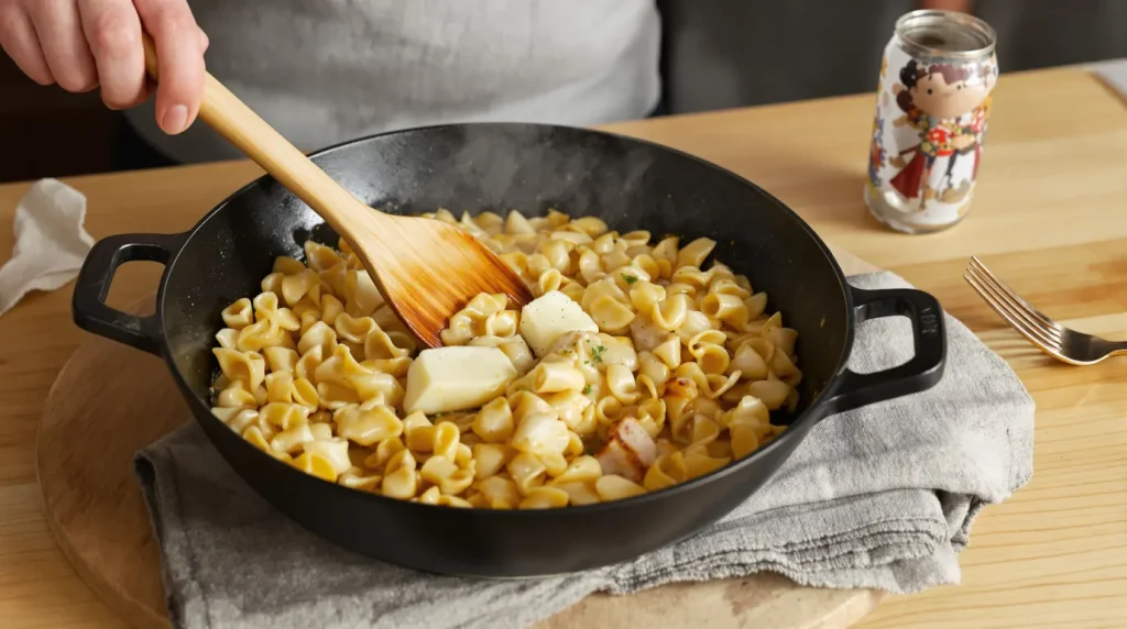 « Je n'avais jamais goûté un plat d'aussi réconfortant » : la poêlée spätzle-munster prête en 10 minutes seulement